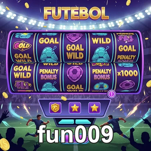 Imagem do jogo de slot de futebol no fun009, mostrando símbolos relacionados ao esporte.